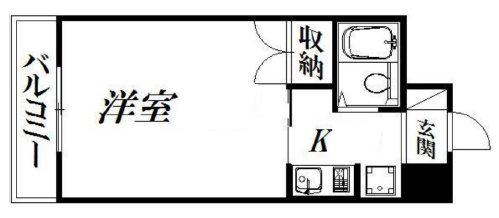 グランメゾン芙蓉(1K/4階)の間取り写真
