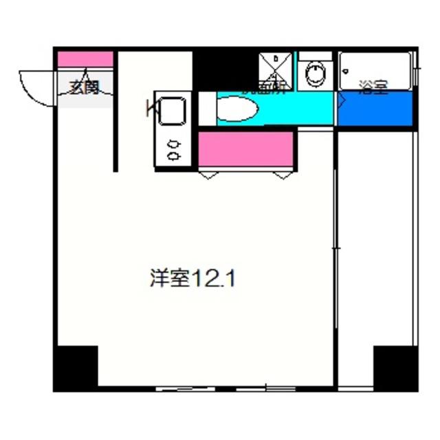 カシェット住吉(1K/4階)の間取り写真