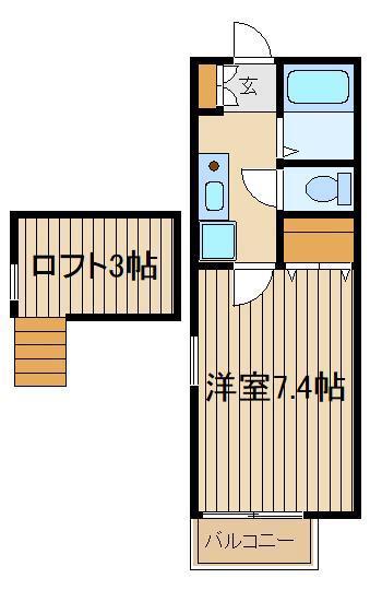 アジュール(1K/2階)の間取り写真