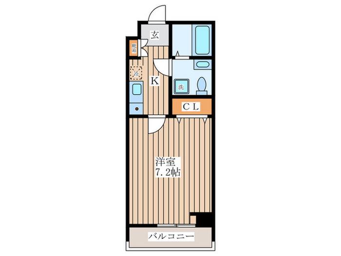 ガーデンヒルズ月島(1K/3階)の間取り写真