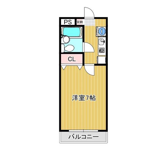 アスク田中(1K/1階)の間取り写真