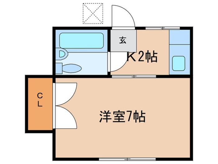 神楽坂富士ハイム(1K/2階)の間取り写真