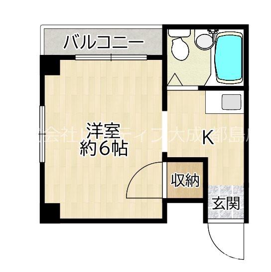 パークストリート中宮(1K/2階)の間取り写真