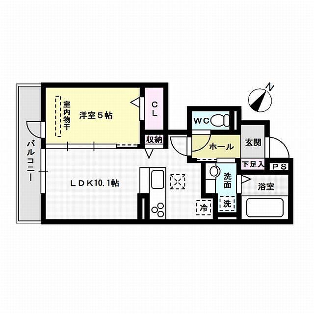 プレジール下大利 弐番館(1LDK/1階)の間取り写真