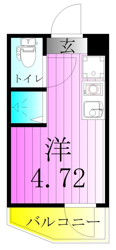 CUBE KANAMACHI V(ワンルーム/2階)の間取り写真