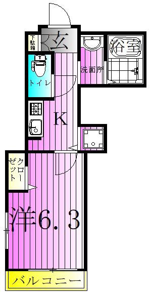 MAISON FORTUNA(1K/1階)の間取り写真