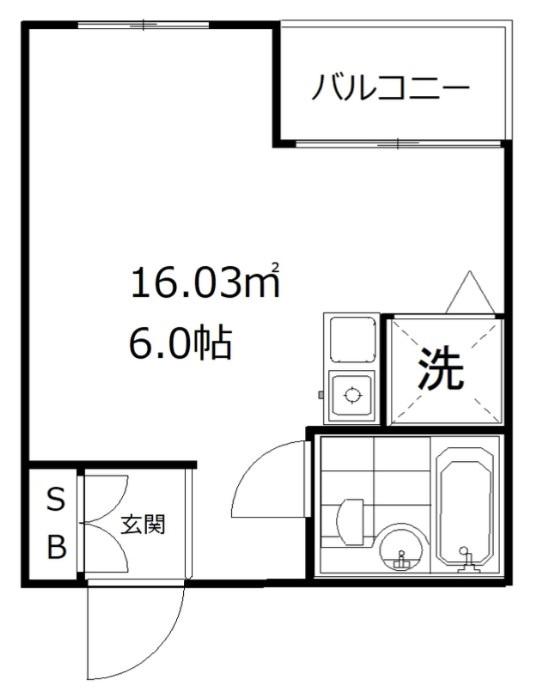 アクトピア田園調布南(ワンルーム/1階)の間取り写真