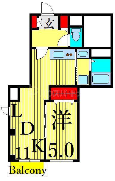 ハピネス ミノリ(1LDK/1階)の間取り写真