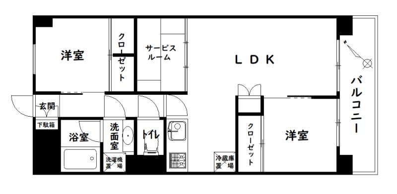 東建参宮橋マンション(2SLDK/4階)の間取り写真