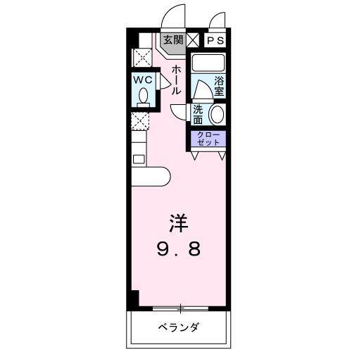 サンライズヒルズ(ワンルーム/4階)の間取り写真