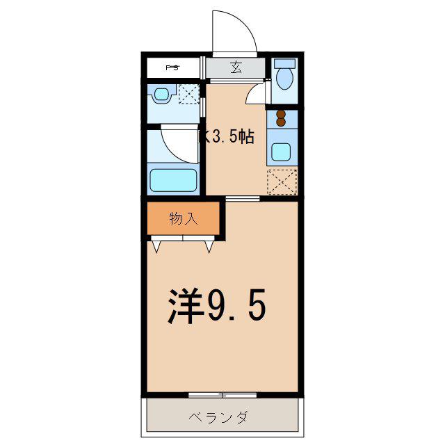 ベルヴェデーレ(1K/5階)の間取り写真