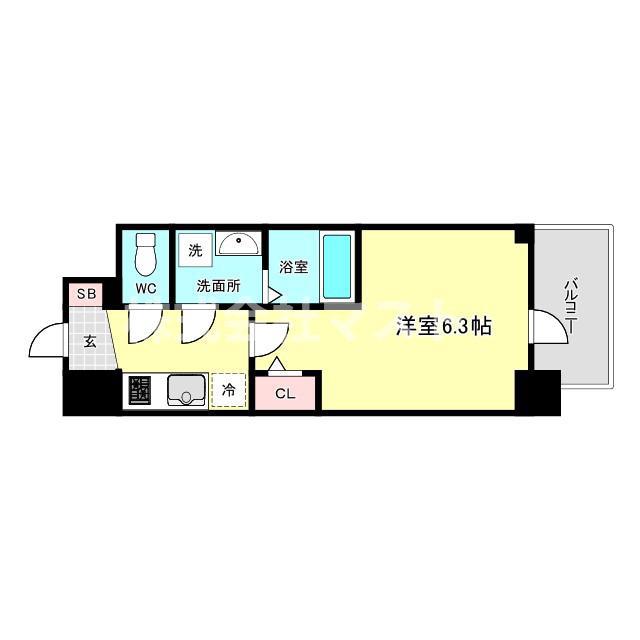 エスリード大阪NEXUS(1K/2階)の間取り写真