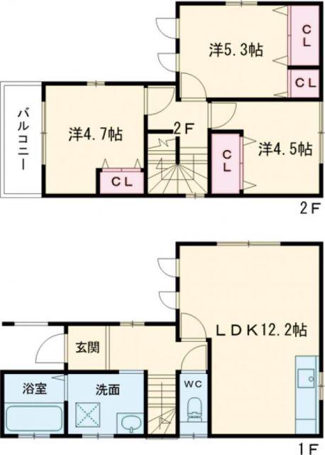 フジパレス戸建喜連三丁目(3LDK/1階)の間取り写真
