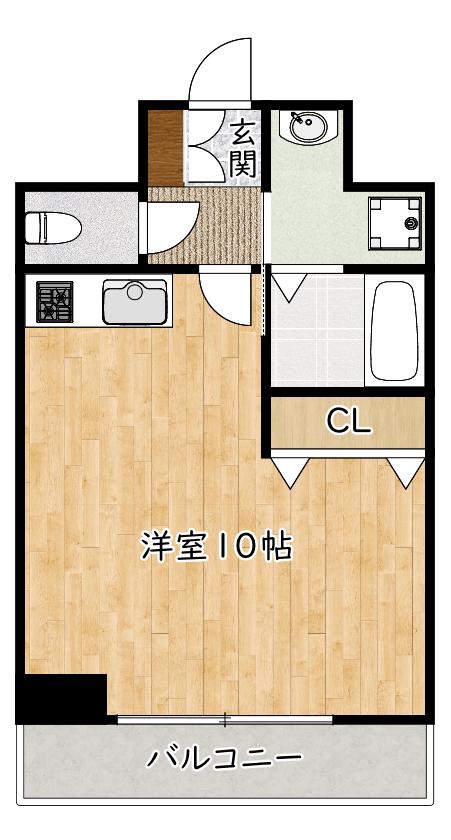 エムズコート(ワンルーム/9階)の間取り写真