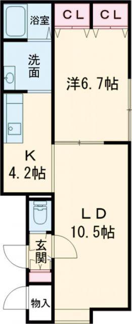 CHERRY6・4(1LDK/1階)の間取り写真