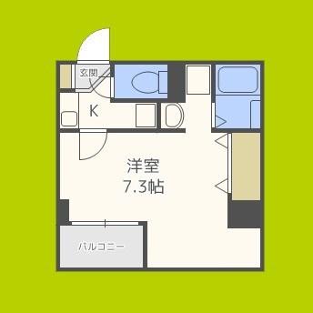 みおつくし東なんば(1K/5階)の間取り写真