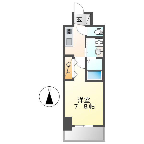 エステムコート名古屋今池アーバンゲート(1K/6階)の間取り写真