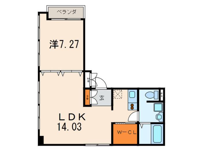 グラン・シーマ(1LDK/5階)の間取り写真