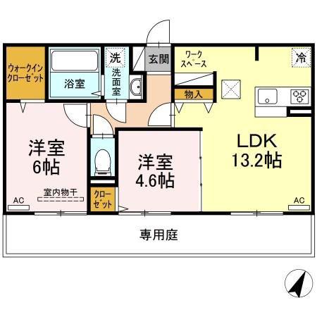 D´プレイス みずき台(2LDK/1階)の間取り写真