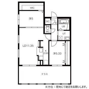 グランドサクセス千歳(2LDK/1階)の間取り写真