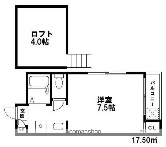 シャレー大濠(ワンルーム/2階)の間取り写真