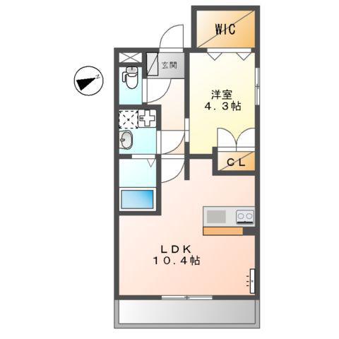FOREST S(1LDK/2階)の間取り写真