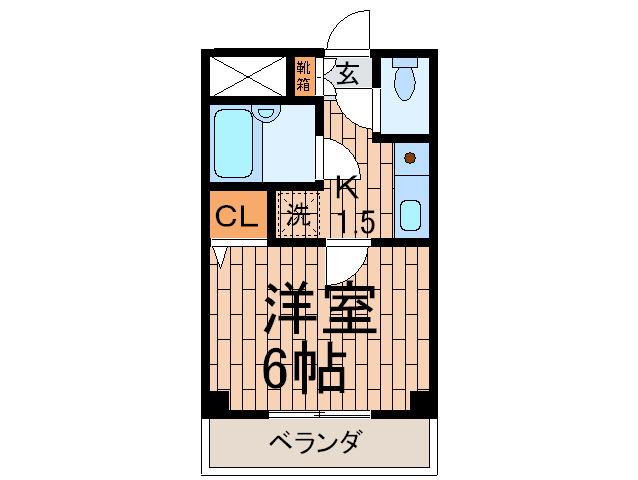 ヴィラージュパシオ(1K/2階)の間取り写真