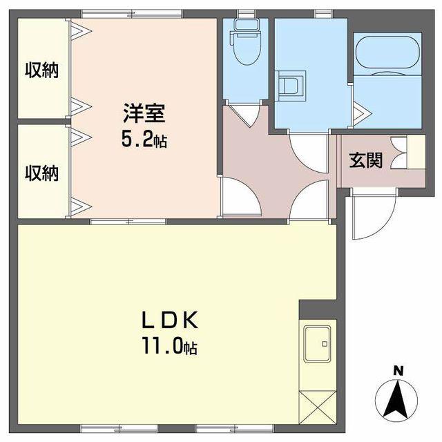 サンフローラ(1LDK/1階)の間取り写真