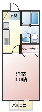 アヴァンス翼(1K/2階)の間取り写真