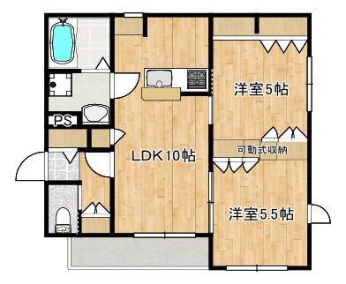 DAYLIGHT 1デイライト ワン(2LDK/1階)の間取り写真