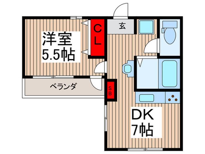 メゾンブランシュ武蔵浦和(1DK/3階)の間取り写真