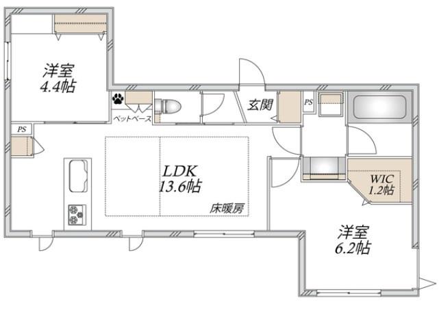 グレイスタウン上北沢(2LDK/2階)の間取り写真