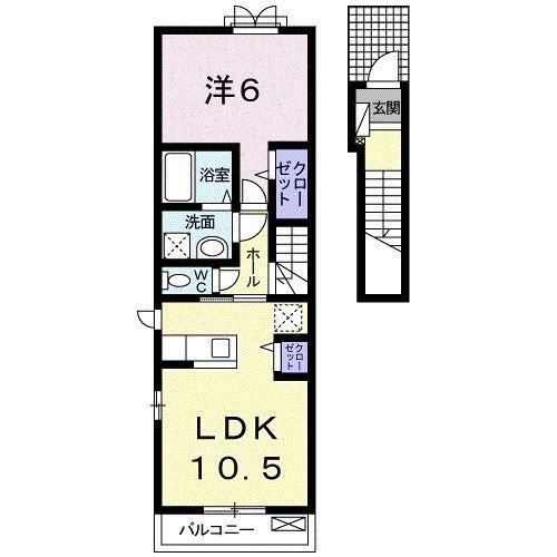 プレシスIII(1LDK/2階)の間取り写真
