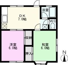 アニバーサリー21(2DK/1階)の間取り写真