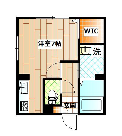 プライムヒルズ霞ヶ丘(ワンルーム/1階)の間取り写真