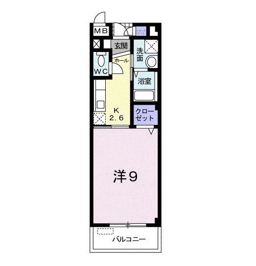 フォレストフィールド(1K/2階)の間取り写真