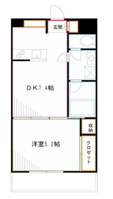 FERIO三鷹(1DK/4階)の間取り写真