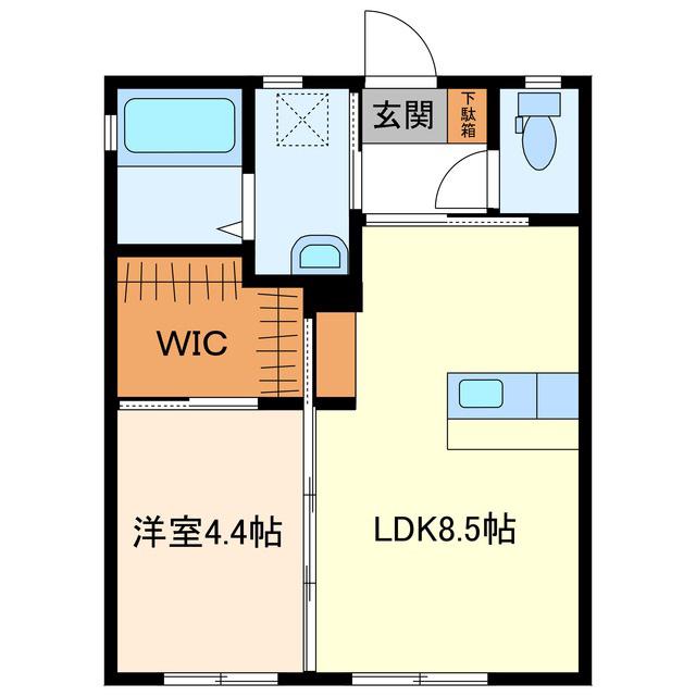 カーサパレッソS(1LDK/1階)の間取り写真