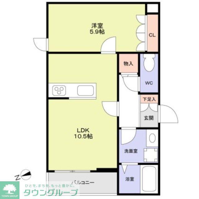 GREEN TOSHIN(1LDK/2階)の間取り写真