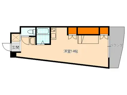 サンシティ日明(ワンルーム/4階)の間取り写真