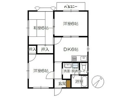 シーサイドカナザワ(3DK/2階)の間取り写真