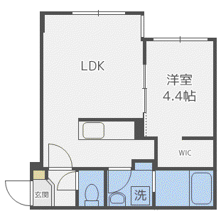 アリビオ西町(1LDK/1階)の間取り写真