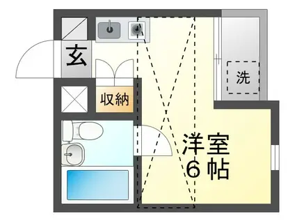 トクワI(ワンルーム/2階)の間取り写真