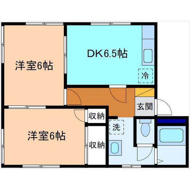 ラ・ファミール(2DK/1階)の間取り写真