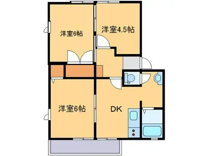 フレグランスあきやま(3DK/2階)の間取り写真