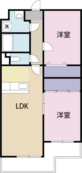 エレガントライフV(2LDK/3階)の間取り写真