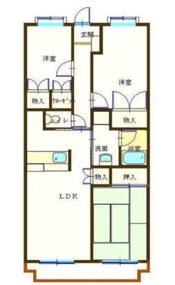 高田レジデンス(3LDK/1階)の間取り写真