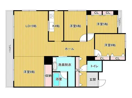 M117(4LDK/6階)の間取り写真