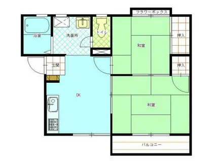サンライフイマイ(2DK/2階)の間取り写真