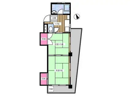 パークサイド(2K/4階)の間取り写真